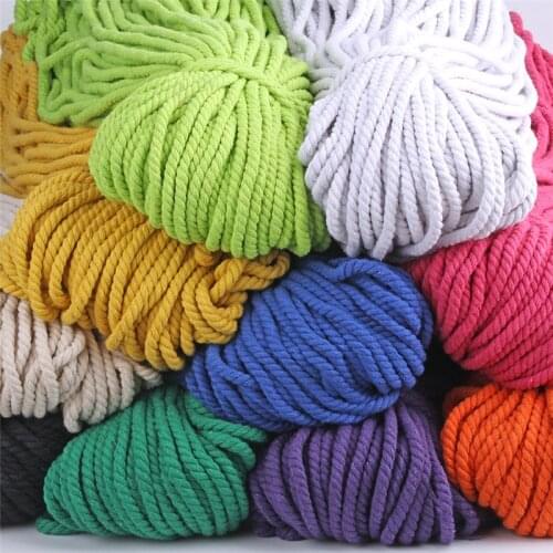 5mm Colorful Cotton Rope DIY 10 Meters/Roll Twisted Round Cotton Cord Cotton Rope Clothing Draw String Twisted Rope