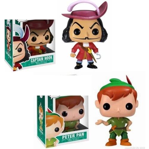 Funko Disney Captain Hook 10cm # 25 Peter Pan 26# Vinyl Action Figures Toy Collection Model Kids Toys for Children Birthday Gift