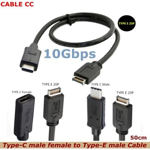 Desktop Computer Motherboard Cable USB Type-c Female Male to Type E 20P Male to Mobile Hard Disk 10Gbps 100W High-Speed Cable