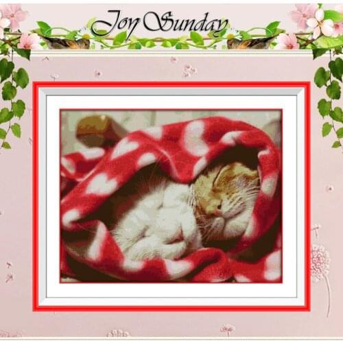 Sleeping Cats Patterns Counted Cross Stitch 11CT 14CT Cross Stitch Set Wholesale Animals Cross-stitch Kit Embroidery Needlework