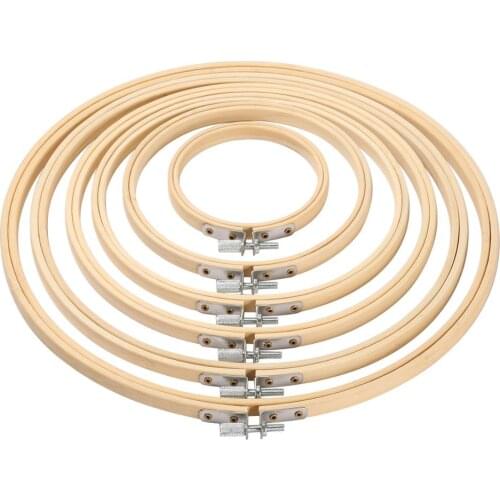 12 Size 8-40CM Bamboo Frame Embroidery Hoop Ring DIY Needlecraft Cross Stitch Machine Round Loop Hand Household Sewing Tools