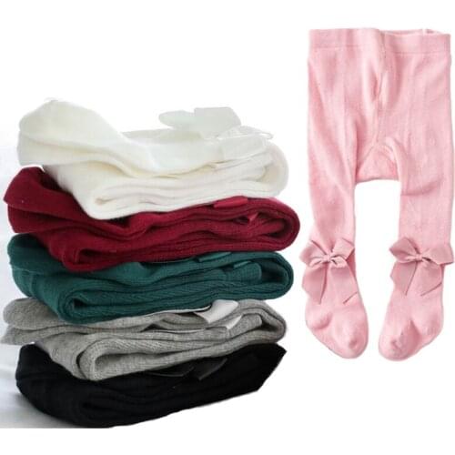 Girl Tights ribbon bowknot Children Kids Pantyhose cozy cotton Princess Party Dance Tights Girl Stockings 0-24m baby clothes