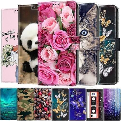 Leather Thin Case For Samsung Galaxy A01 A10 A20 A30 A40 A50 A70 A20e A11 A41 A51 A71 M11 Phone Cover Flip Wallet Painted Etui