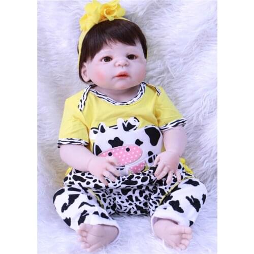 Bebes reborn NPK brand girl dolls 23"57cm real full silicone reborn baby dolls toys for children gift