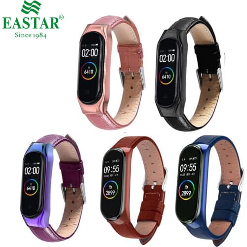 Strap For Mi Band 3/4/5 Wrist Metal Bracelet Screwless Stainless Steel case MIband for Mi Band 3/4/5 Strap Wristbands leather