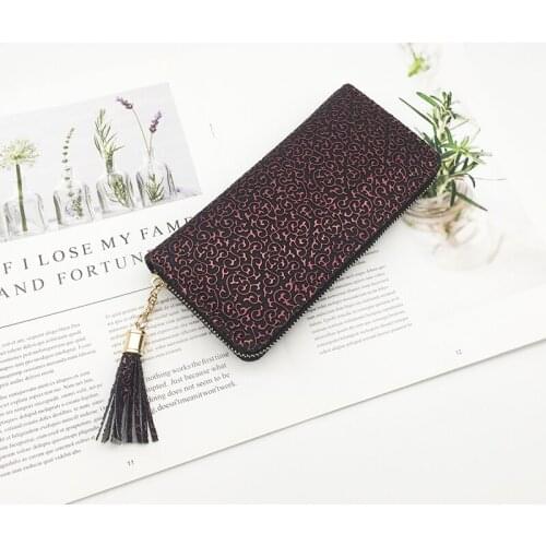 Fashion Tassel Women Wallet Leather Wristlet Long Clutch Female Phone Purse Lady Cash Coin Purses Card holder Femme Bolsos