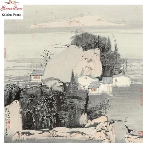 Golden Panno,Needlework,DIY DMC Cross stitch,Sets For Embroidery kit 14ct unprinted Small village Cross-Stitching,christmas 1226