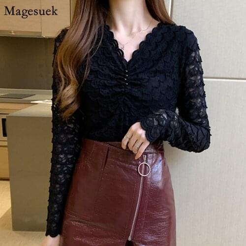 Autumn New Fashion Vintage Blouses Femme Pullover Lace Office Blouses Women 2021 Long Sleeve White Shirt Women Tops Blusas 11379