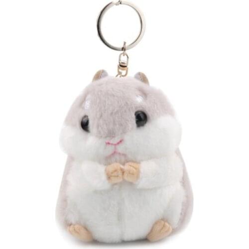 Plush Toys Mini Kawaii Simulation Hamster Cartoon Cute Stuffed Doll Boys Girls Keychain Toy Gifts For Kids Children Keyrings