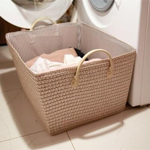 Rectangular Woven Basket Organzier Handmade storage Baskets Reusable Sundries Book Toys Storage Box Home Organizer Box