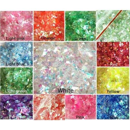 20g Ab Holographic Nail Art Glitter Shell Flakes nail art Unicorn Crushed mylar mermaids flakes Broken Glass Mirror flakes,HJ76