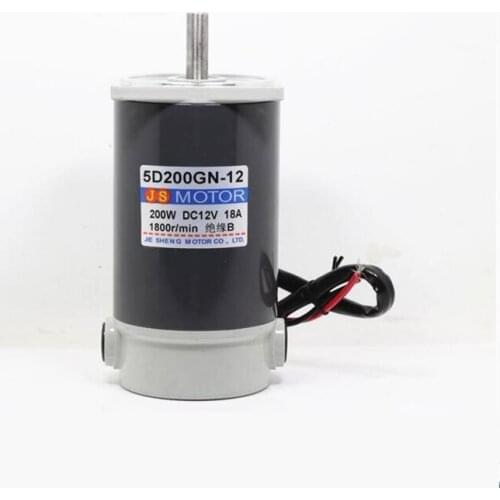 200W DC Geared Motor, 5D200GN-C 12V24V Geared Low Speed Motor, Micro Speed Adjustable Bidirectional Small Motor