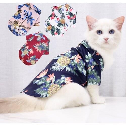 Dog Shirts Clothes Summer Beach Coconut Tree Vest Hawaiian Pet Clothing Small Large Cat Dog Chihuahua