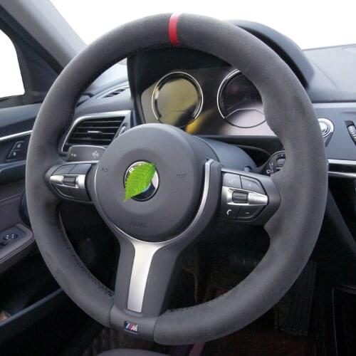 DIY Alcantara Hand Sewing Car Steering Wheel Cover For BMW 3 Series 5 Series 7 Series X3 X5 X7 car accessories