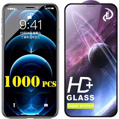 1000pcs HD Tempered Glass Premium Super Protect Screen Protector Film Guard For iPhone 12 Mini 11 Pro Max XS XR X 8 7 6 Plus SE