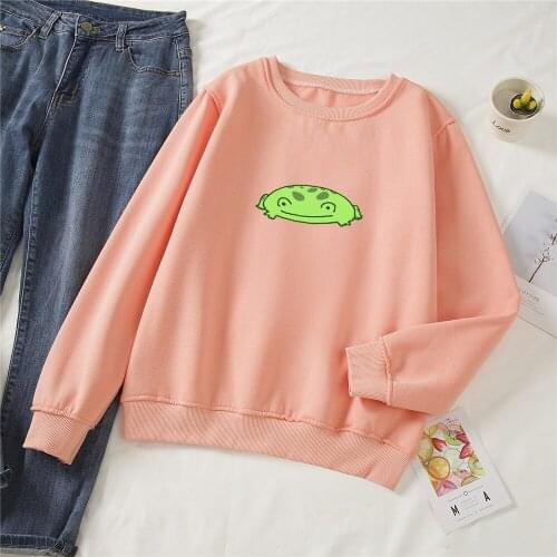 Women Hoodies Funny Frog Cotton Sweatshirt Sweat Cartoon Hooded Jacket Women Tops Winter Autumn Thick Loose Harajuku Hoodie