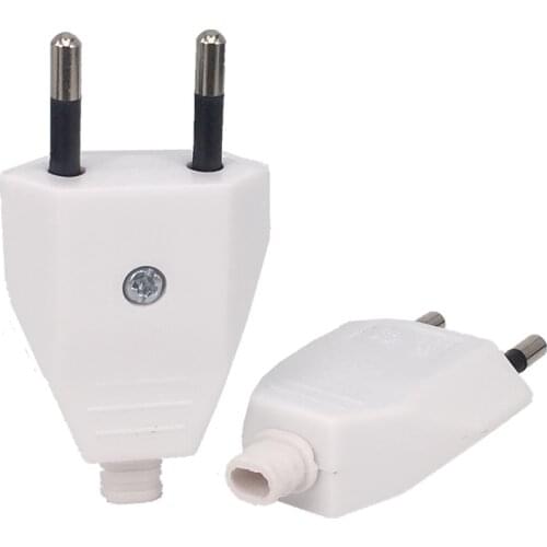 1pc 4.0mm EU Male Female Butt VDE Power Cord Plug Power socket Europ EU plug Light-fixture 2 core Connection Plug