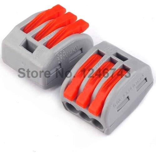 10PCS PCT-213 3 Pin Universal Compact Wire Wiring Connector Conductor Terminal Block With Lever