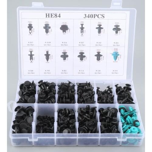 12Kinds 340Pcs Mixed Auto Fasteners Car Bumper Clips Retainer Rivet Door Panel Fender Fit For Honda Toyota Mazda Audi Landrover