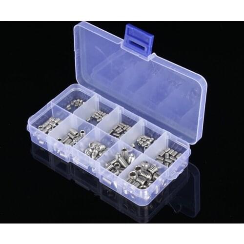 200Pcs/set DIN916 M3 TO M8 Stainless Steel Wood Screws Allen Head Socket Hex Set Grub Screw Assortment Cup Point Assortment