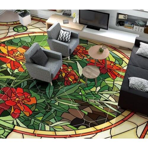 3d wallpaper waterproof Simple European retro abstract floral pattern flooring pvc wallpaper 3d Home Decoration