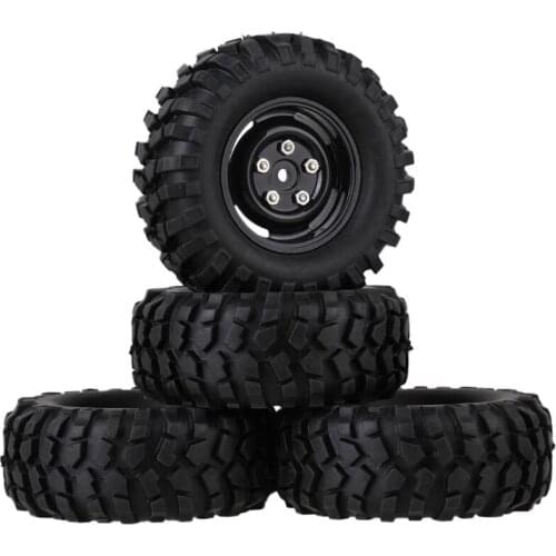 4Pcs 96mm 1.9 Inch 12mm Hex Wheel Rim and Tyres Tires for 1/10 RC Crawler Car HSP Redcat Traxxas TRX4 AXIAL SCX10 RC4WD