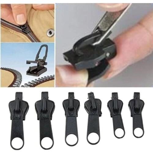6pcs /Set Instant Zipper Universal Instant Fix Zipper Repair Kit Replacement Zip Slider Teeth Rescue New Design for DIY Sew