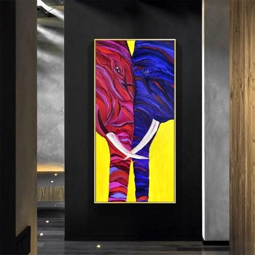 HDARTISAN Abstract Painting Animal Lover Elephant Canvas Art Wall Pictures For Living Room Home Decor Printed No Frame
