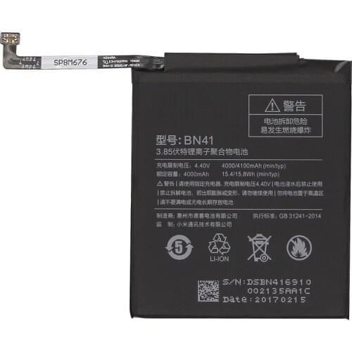 BN41 Phone Battery For Xiaomi Redmi Hongmi Note 4 / Note 4X MTK Helio X20 4000mAh Original Replacement Battery + Tool