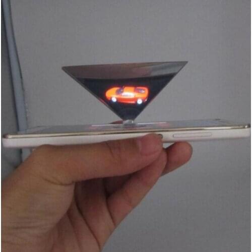ALLOET Mobile Phone 3D Hologram Projector Display Advertise Holo Box Tablet Showcase Holographic Film Pyramid For iPhone Samsung