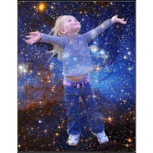 DIY 5D Diamond Mosaic Bright stars girl Handmade Diamond Painting Cross Stitch Kits Diamond Embroidery Pattern Rhinestone HL240