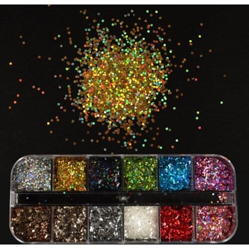 1MM Laser Mixed Color Hexagon Holographic Nail Glitter Sequins For Nail Art Decorations Sparkly Flakes Polish Manicure RK390024
