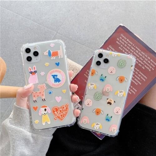 Retro puppy Chow chow doodle kawaii Japanese Phone Case For iPhone 12 11 Pro Max Xr Xs Max 7 8 Plus X 7Plus case Cute Soft cover