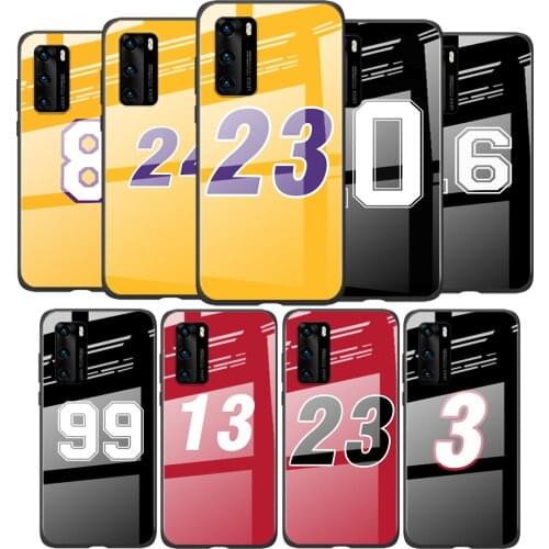 Tempered Glass Cover Lucky number 23 24 For Huawei P40 P30 P20 P10 Pro Plus Lite 5G 2019 Shockproof Shell Phone Case