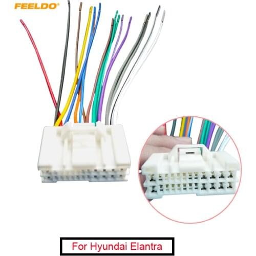 FEELDO 10Pcs Car Audio Stereo Wiring Harness Adapter Plug For Hyundai/KIA(05~08)Factory OEM Radio CD/DVD Stereo #2732
