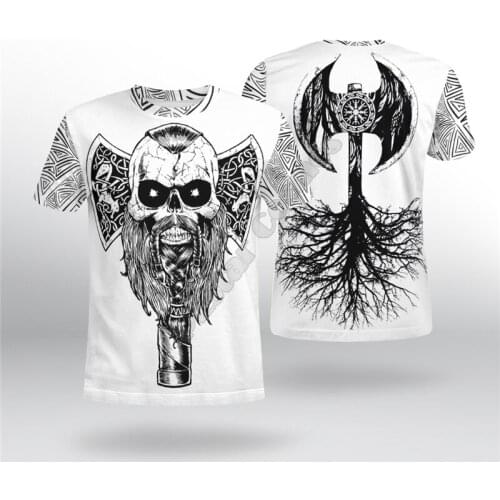 PLstar Cosmos Viking Tattoo 3D Printed t-shirt Harajuku Streetwear T shirts Hip hop Men For Women Short Sleeve style-5
