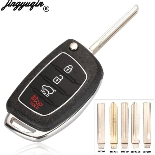 Jingyuqin 4 Button Remote Key Case Fob Flip Folding Car Key Shell For Mistra Hyundai HB20 SANTA FE IX35 IX45 Accent I40 Solaris