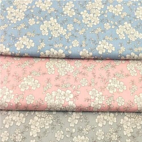 Beautiful 40x50cm Pink Blue Grey Japan Cherry Blossom Sakura Flowers 100% cotton twill cotton Fabric Bundle