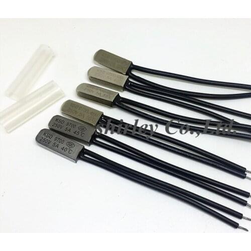 KSD9700 5A250V 40~120 Degree Celsius (N.O.) Normally Open Temperature Switch Bimetal Disc Thermostat Thermal Protector Bracket