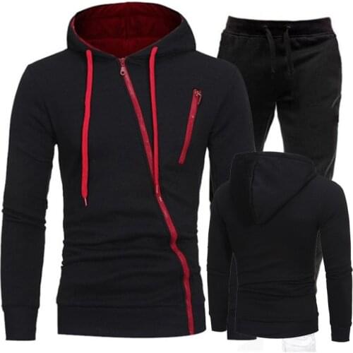 Mens Tracksuits 2 Piece Set Hoodies + Pants Sports Suit Men Sweater Zipper Hoodie Mens Clothing Autumn Suit Sportswear