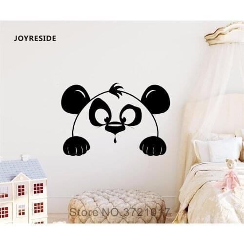 JOYRESIDE Animal Wall Cute Panda Decal Vinyl Sticker Design Decor Living Room Baby Girl Boy Room Bedroom Decorations Mural A424