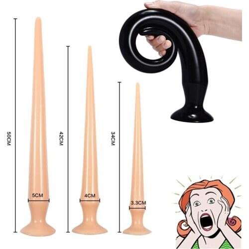 New 3 Sizes Super Long Dildo Men Women Anal Massage Anus Dilators Vagina Masturbation Erotic Adult Sex Toy For Sexual Wellness