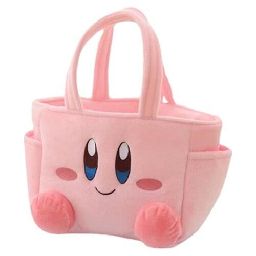 Cartoon Anime Star Kirby Plush Bag Toy Pink Kirby Hand Bag Soft Stuffed Doll Large-capacity Mother Bag Baby Cute Gift