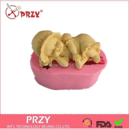 /hat Silicone Soap Mold Soft New Shape Cute DIY Silicone Rubber Cake Mold No.111 100% Food Grade Raw Material Sleeping Baby PRZY