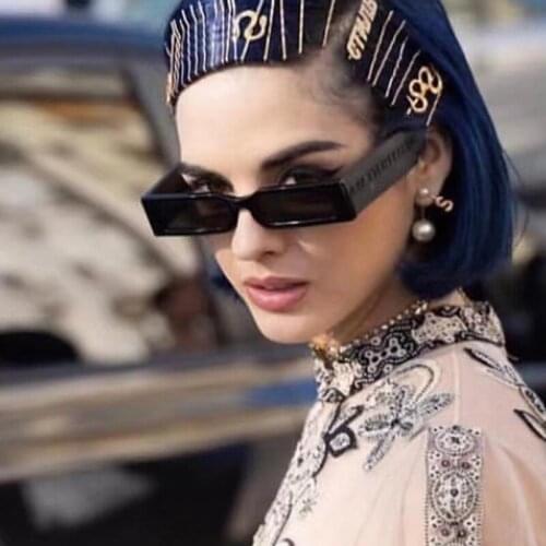 2021 New Fashion Small Square Sunglasses Women Brand Designer Vintage Punk Black Sun Glasses Men Hip Hop Shades Oculos Feminino