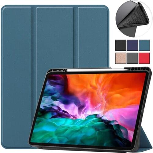 Smart Cover For iPad Pro 11 12 9 2021 Case With Pencil Holder Folding PU Leather Tablet For iPad Pro 2021 Case 11 12.9 inch