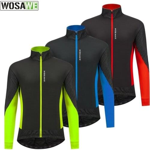 WOSAWE Winter Cycling Windbreaker Men Windproof Warm Running Bicycle Jackets Windstopper Road Mountain Bike MTB Wind Clothing