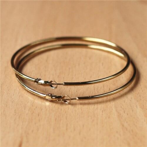 Big size 70mm Women Hoop Earrings 316 L Stainless Steel With Vacuum Plating No Easy Fade Allergy Free