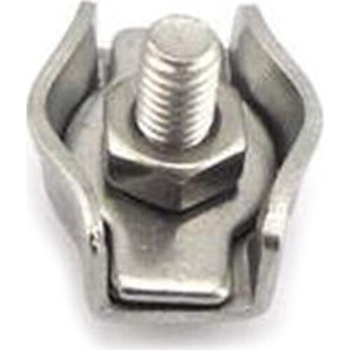 10 Pcs Duplex Clips Stainless Steel Wire Cable Rope Grips Clamps Caliper