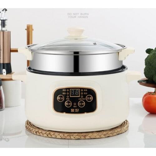 110V 220V Mini Electric Rice Cooker Intelligent Automatic Household 1-2 People Small Kitchen Cooker With Stainless Steel Steamer